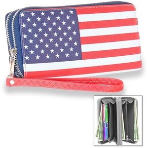 American Flag Women's Double Accordion Wal…